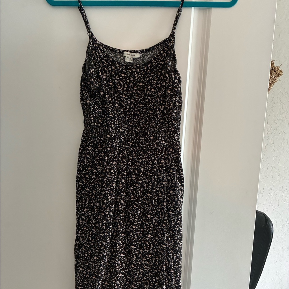 American Eagle Outfitters Black and White Spaghetti Strap Sundress